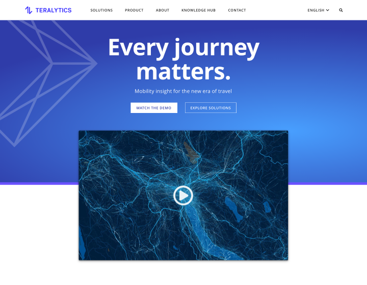 Teralytics - Homepage website design