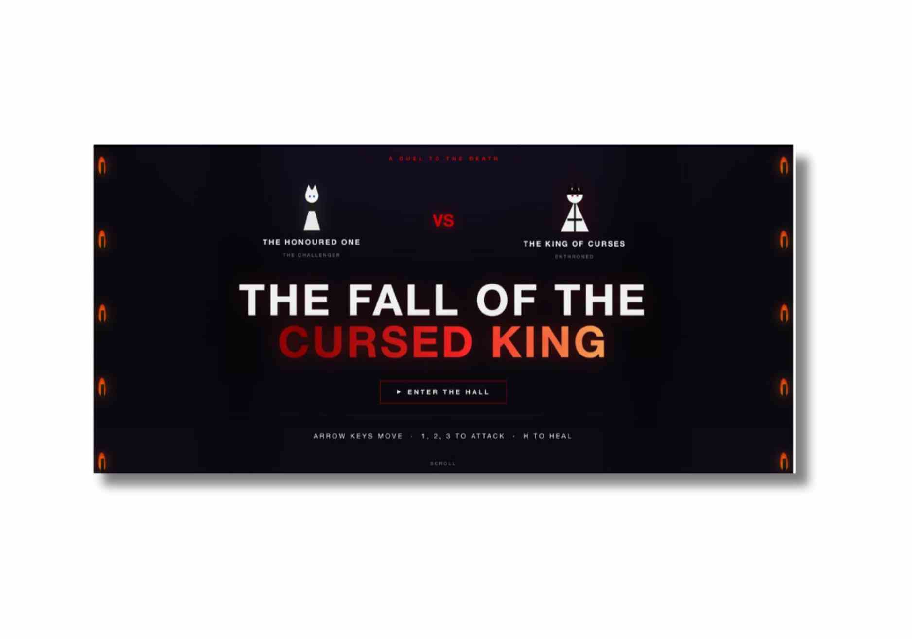 Image showing the landing page for the game 'The Fall of the Cursed King'