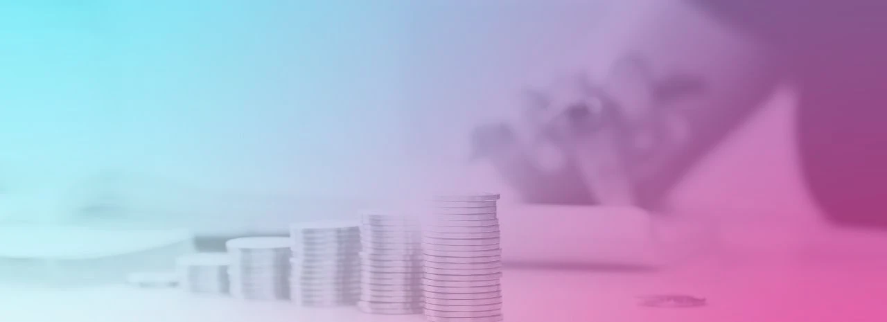 Image showing piles of coins being counted