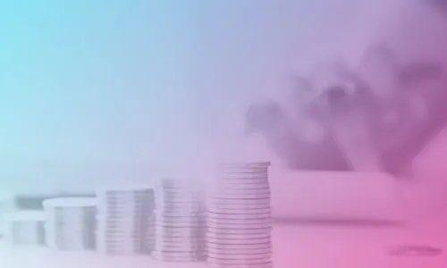 Image showing piles of coins being counted